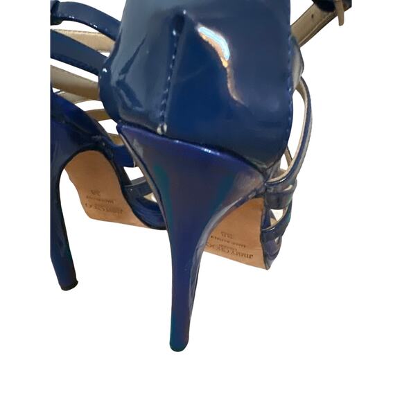 Jimmy Choo Blue Pantent Leather Heels Strappy Size 8 - Picture 10 of 10